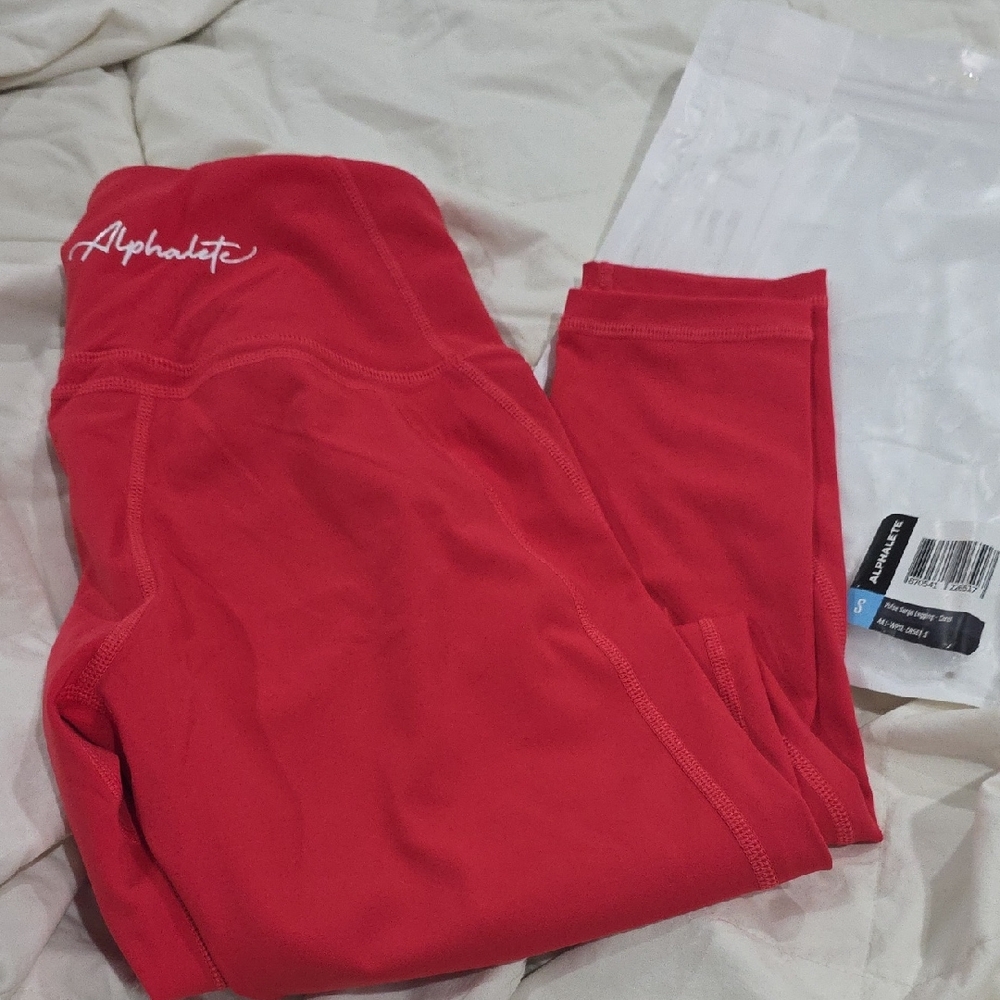 Alphalete Pulse Surge Leggings Small Coral New